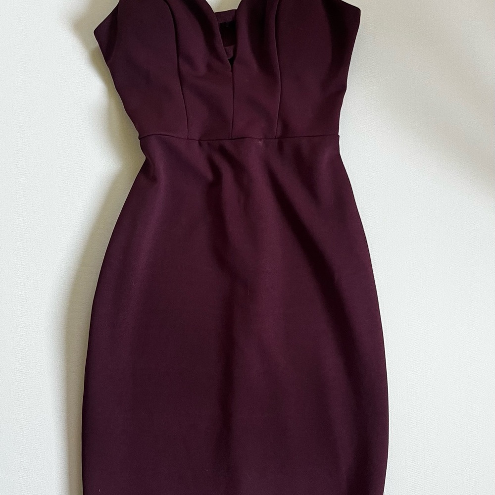 B Darlin Strapless Plum Dress